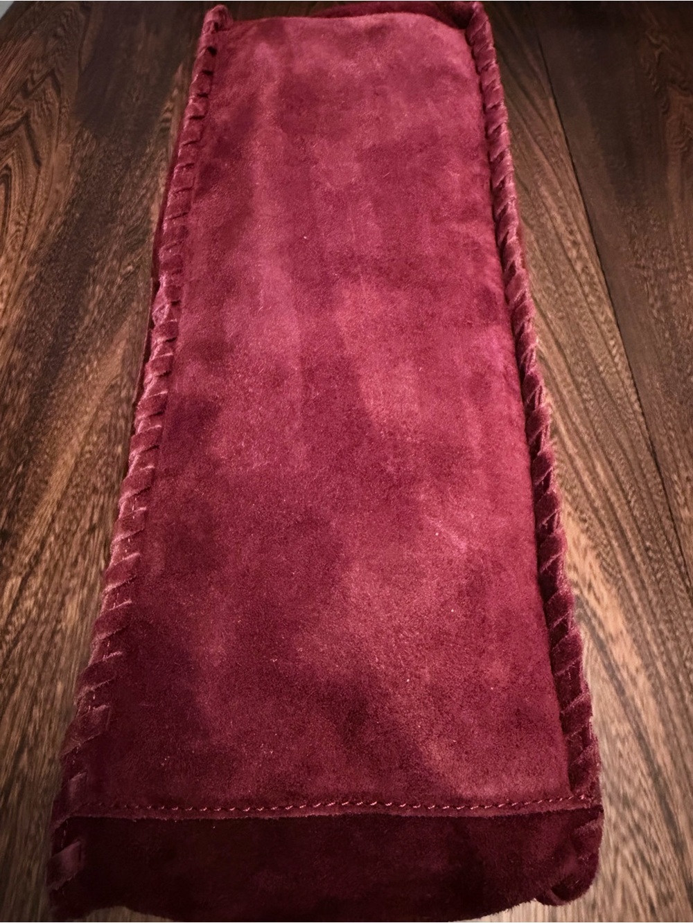 RARE-FIND Haute Hippie Burgundy Wine Suede Braided Strap Shoulder Bag - Picture 5 of 9